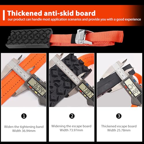 Bordeag 2 Stück Rad-Reifenkette, Anfahrhilfe Wohnmobil Traktionshilfe Gripmatte Anfahrhilfe Sandbleche Offroad Schneeketten Traktionsmatte Traktionsband Reifen-Traktionsgerät Für Alle Reifenarten