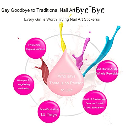 Black Nail Wraps Color Glitter Street Nail Strips Nail Art Polish Stickers Full Nail Wraps Self-Adhesive Solid Nail Art Decal Strips Sticker Nails For Women (8 Sheets 128 Pieces) #TOP5