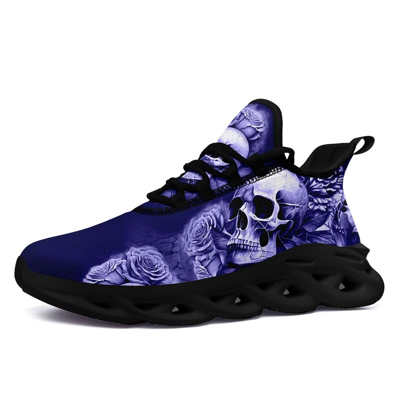 Fashion Skull Running Shoes for Men Women Edgy Elegance Sneakers Gothic Light Weight Mesh EVA Walking Tennis Sports Shoes