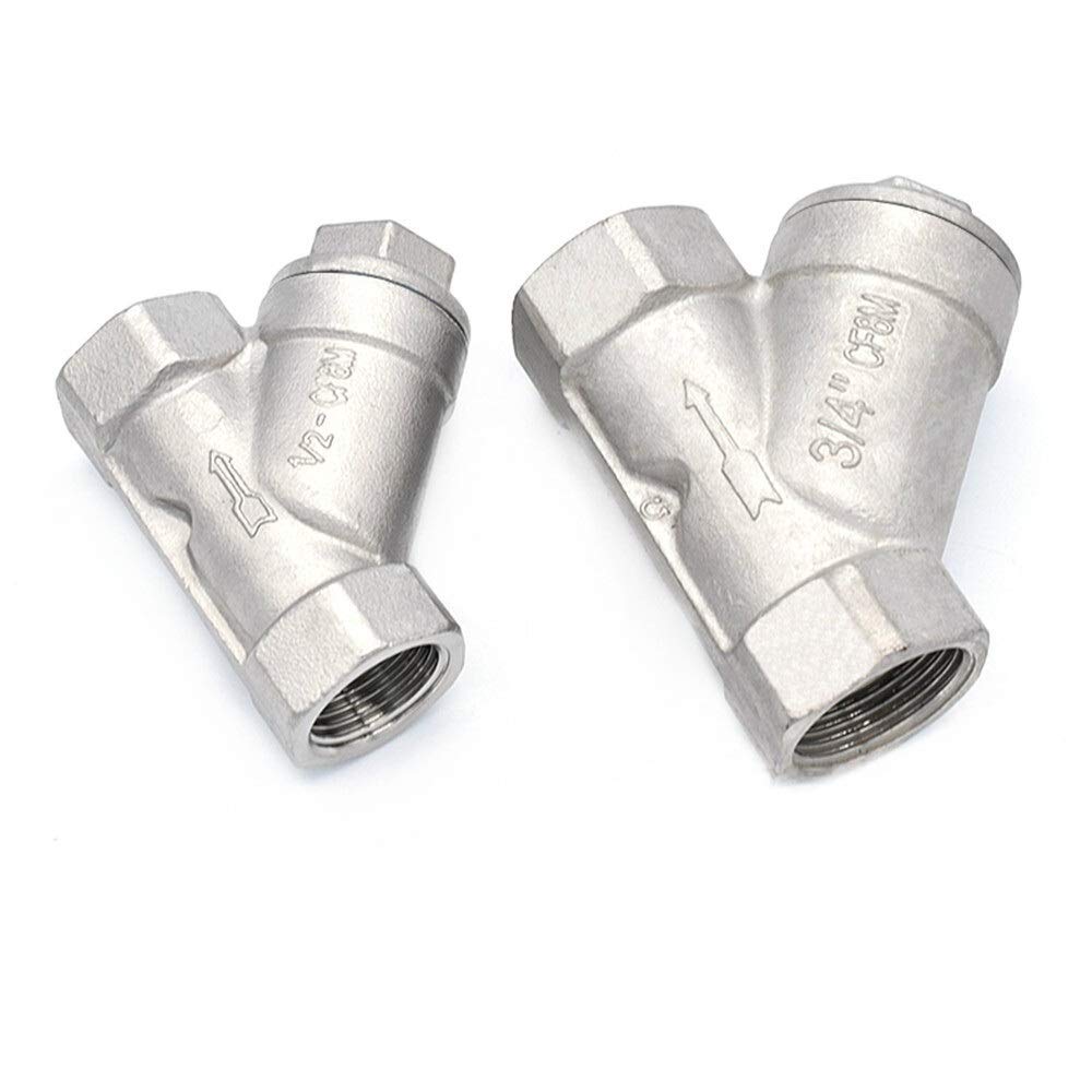 BSP 1/2 3/4 1 1-1/4 1-1/2 Inch Female Inline Y Mesh Strainer Threads Filter 304 Stainless Steel Valve(DN32)