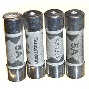 4 x 5 Amp Consumer Unit Fuse BS1361 for Fusebox Distribution Board Lighting Circuit 5A Cartridge Fuses