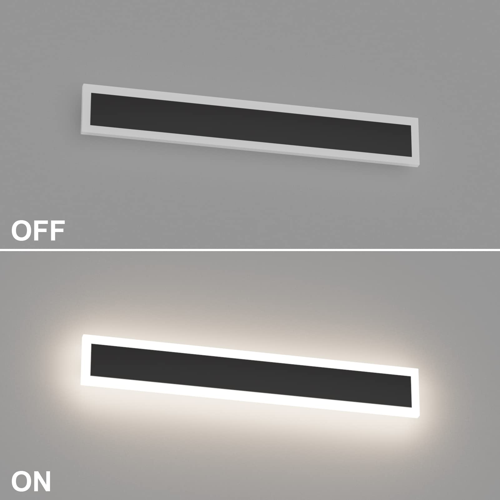 Klighten Applique Esterno LED 60CM/20W Bianco Naturale 4500K, Nero