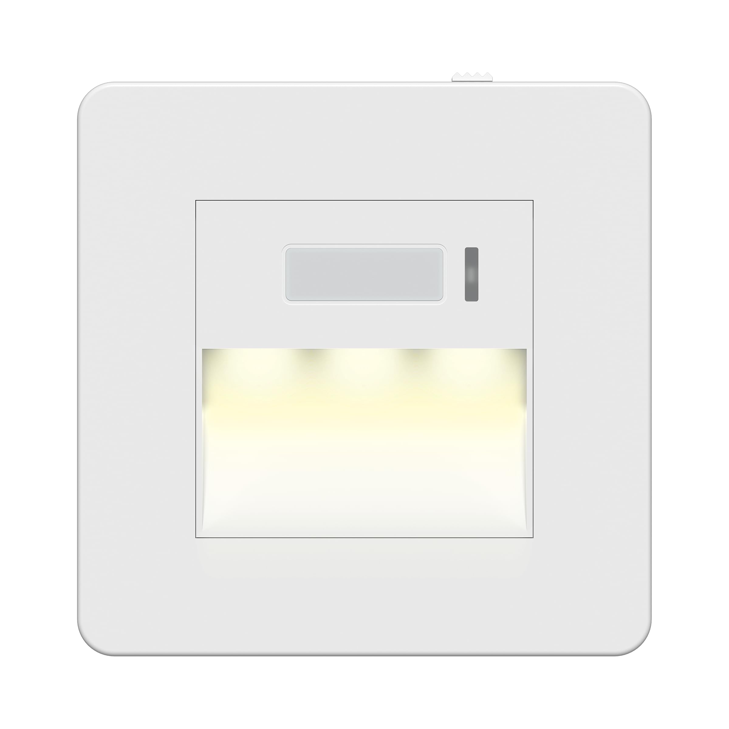 LIDER Full Guide Light with PIR Motion Sensor, No Earth, Neutral Required, In-Wall Auto Night Light, Adjustable Brightness & Time Delay, Glossy Finish, UKCA Certified, White (Not Plug-In Version)
