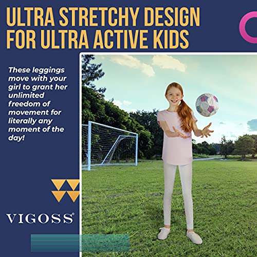 Vigoss Girls' Active Leggings - 4 Pack Comfort Stretch, Yoga Performance Leggings For Girls (2T - 16), Size 6X, Asst1 #TOP1