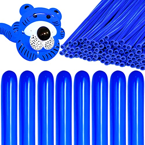Image of 260 Blue Long Balloons for Balloon Garland Thickening Skinny Latex Twisting Animals Modeling Christmas Birthday Wedding Party Festival Decorations 100pcs