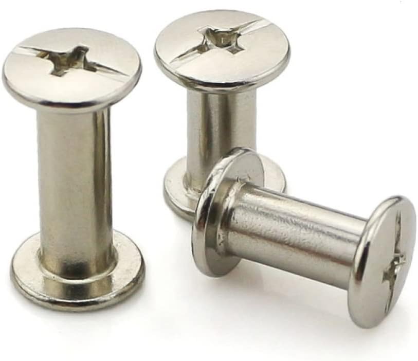 Rivets,Chicago Screws, 10pcs M5*5/6/8/10/12/15/16/20/25/30mm Nickel Plated Screws Snap Rivet Books Butt Screw Photo Album(8mm)