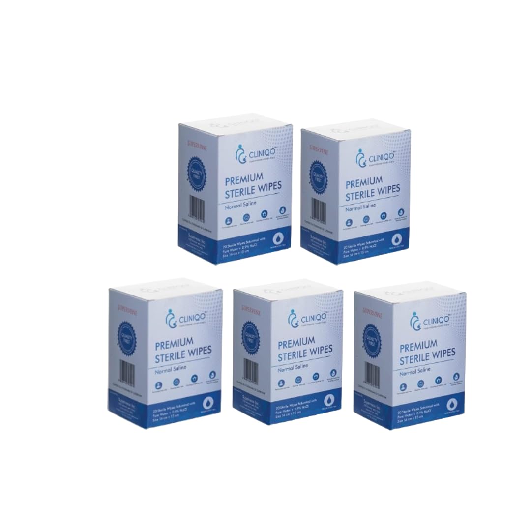 CLINIQO Premium sterile wipes Normal Saline sanitation for lactating mothers post-surgery eye care cleaning teething toys cleaning baby eyes. (Pack of 5)-image-8