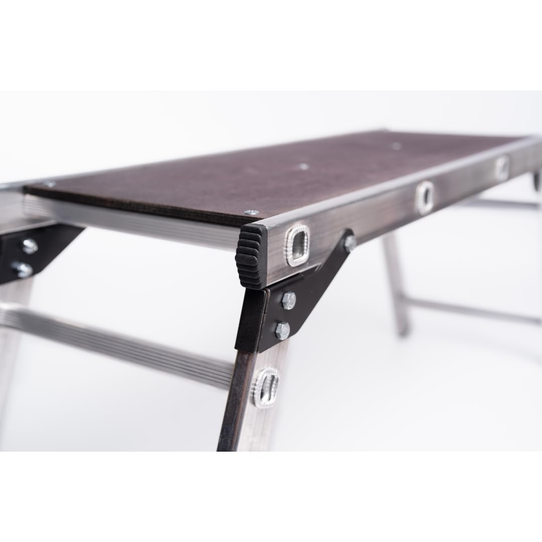 Plataforma de trabajo de aluminio, hasta 150 kg, banco de trabajo plegable, de aluminio