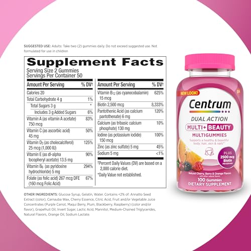 Centrum MultiGummies, Multi + Beauty, 100 Count - image 9