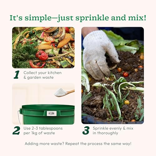 Image of Ugaoo Compostart Compost Starter Powder for Kitchen Waste Composting - Organic Waste Decomposer, Compost Maker Powder, Composting & Bokashi Compost Maker | Odor Control | Fast Composting | 100g
