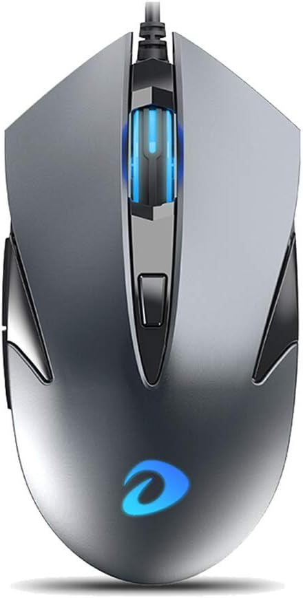YSM Gaming Mouse, 3000 DPI Advanced Gaming Optical Sensor - USB Seven-Color Backlight 6-Key Programmable Wired Mouse for Gamers Computer Ergonomic Mouse (Black),Gray