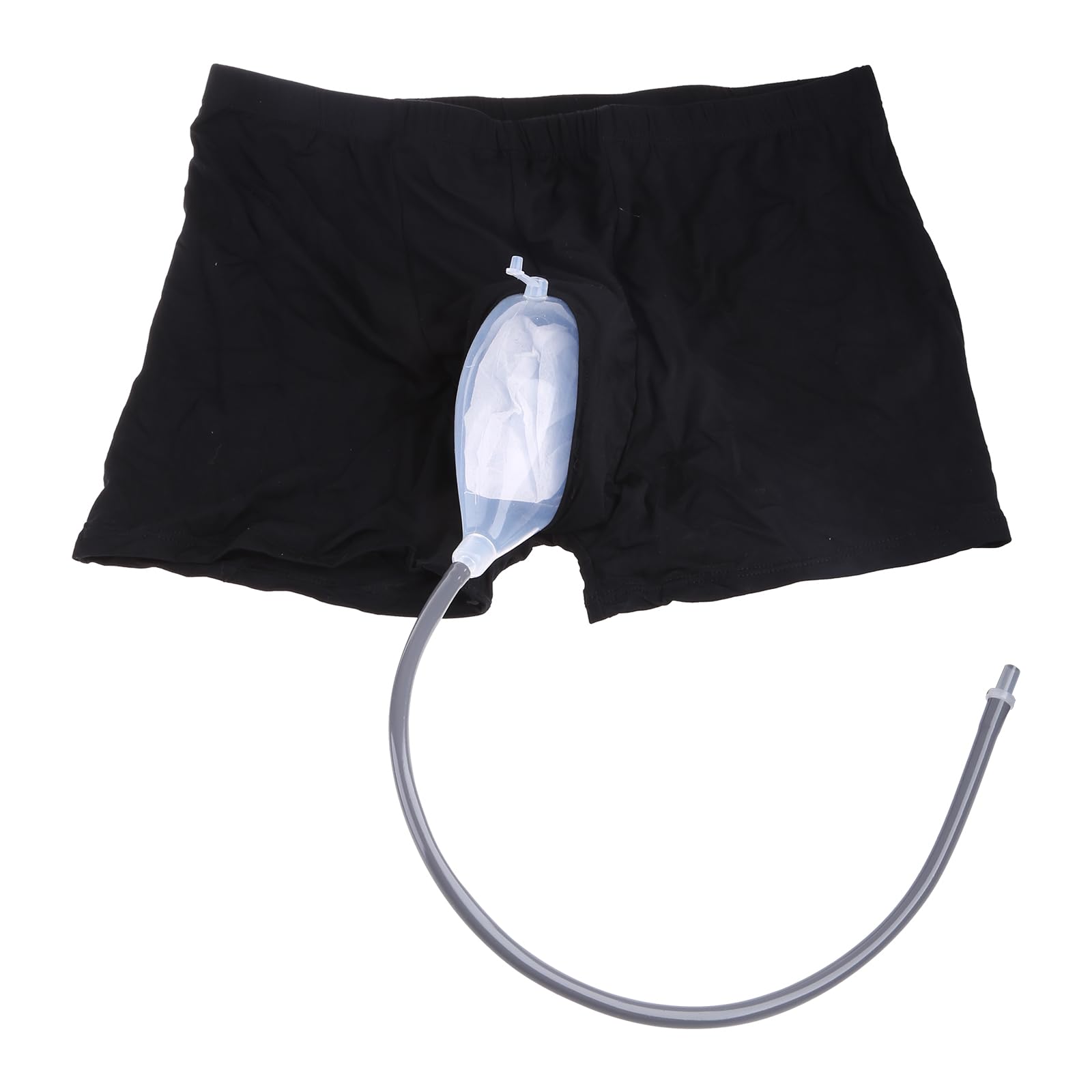 Bolsa de orina masculina reutilizable de silicona para pierna con catéter, pantalones de incontinencia para hombres mayores, pacientes, embudo reutilizable, colector con catéter, bolsa de orinal