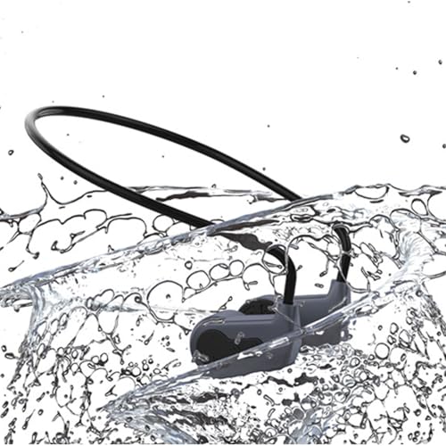 VELATEMOR Auriculares de Conducción ósea a Prueba de Agua IPX8 - Auriculares Bluetooth Swimming para Piscina/Vuelta de Natación, Auriculares Inalámbricos Abiertos para Bucear, Correr, (Black)