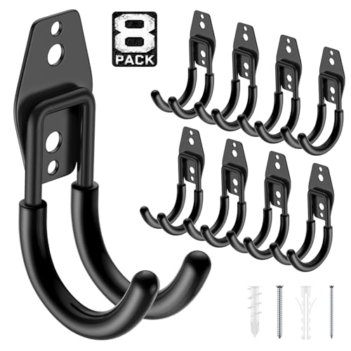 Garage-Hooks-Heavy-Duty8-Pack-47x26-in-J-Hook-SmallThicken-Bold-Wall-Mount-Garage-Storage-Hook-for-Organizing-ToolsLaddersBikesHoseBulk-Items