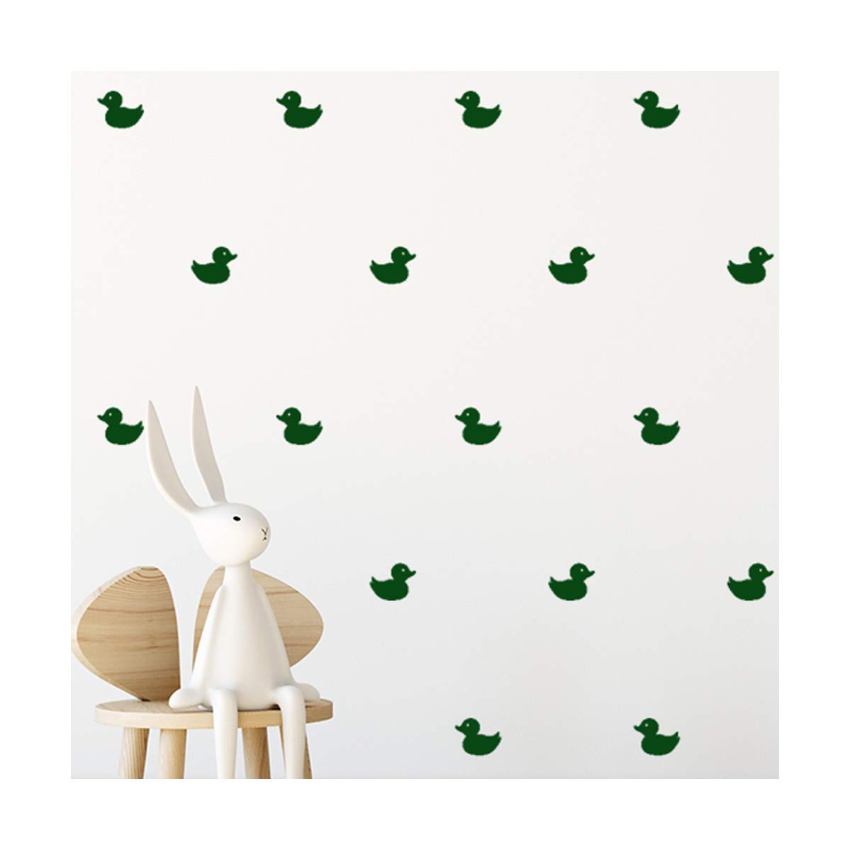 StickerDeen | Duck Shape Baby Bath Time Style Decoration Removable Furniture, Nursery, Bathroom Wall Art Vinyl Decal Stickers Gift | (Pack 72) (Dark Green)
