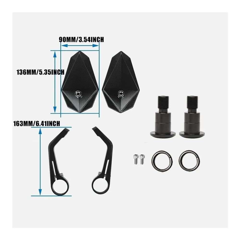 motos Miroir vélo Rétroviseur Latéral Guidon Moto Pour MT-07, FZ-07, MT-09, FZ-09,pour MT-10, Pour Tmax500, Pour Tmax530