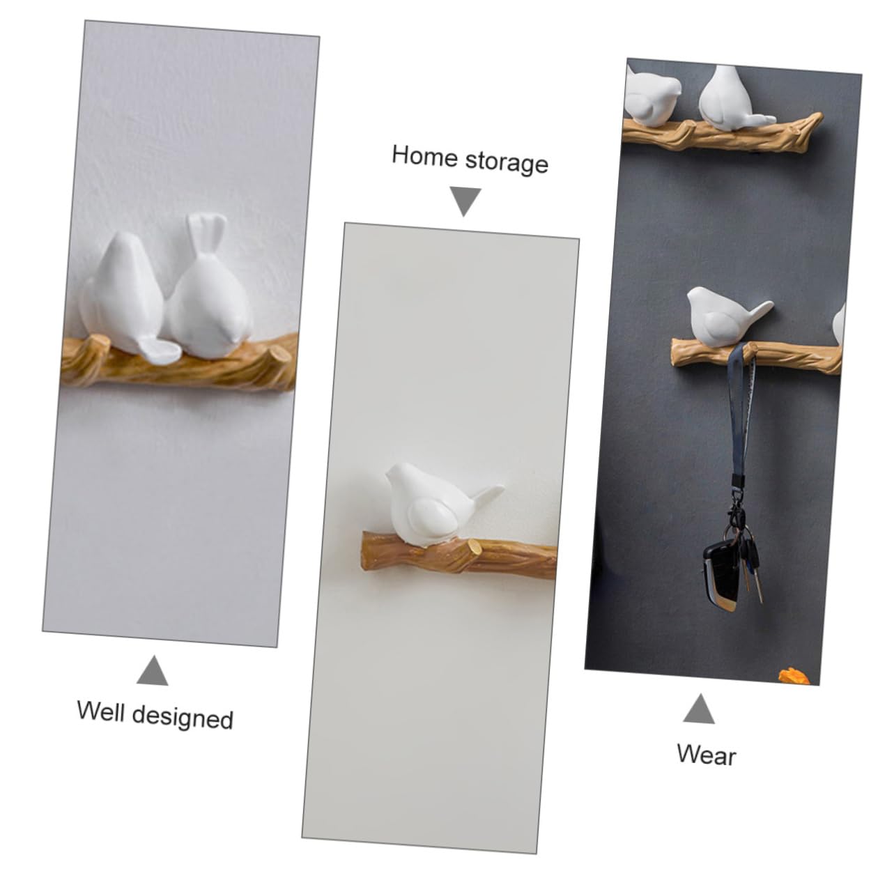 Gancio Decorativo Animale in Resina da Parete Bianco