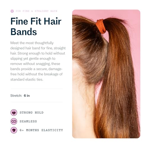 Image of Gimme Beauty Fine Hair Elastic Bands - Slim-Fit Elastic Ties for Fine, Brittle, or Bleached Hair - No-Dent, Gentle-Grip Ponytail Holders for All-Day Comfort - 12 Pack, Red