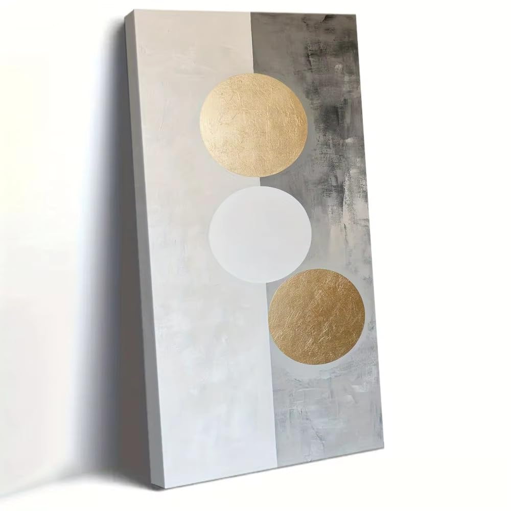 GOSRD Cuadro decorativo minimalista de pared con estampado abstracto moderno y patrón geométrico sobre lienzo vertical (60 x 120 cm/marco interno).