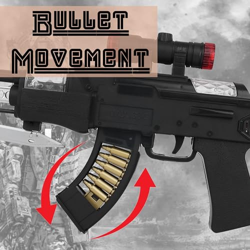 Image of Toyzone Toy Gun | Pretend & Play Gun | Flash Sound | Dynamic Movement | Movable Bullet | Removable Stand & Cassette | Gun for Kids | for 3+ Years (Grand Shooter)