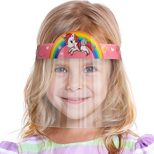 10 Pack Face Shield for Kids - Unicorn Pink Kids Face Shield | Easy to Use | Comfortable To Wear | Kids Love It
