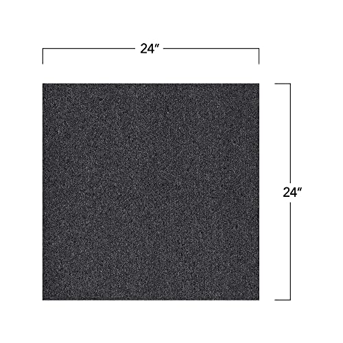 Image of Mohawk Advance 24 inch x 24 inch Berber (Loop pile), 0.11 inch Pile Height, Carpet Tile, Nylon Fiber, Black Color, (24 Tiles), (96 sqft /carton)