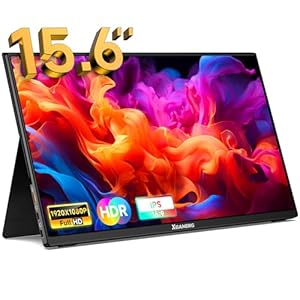 Portable Monitor 15.6 inch, FHD 1080p Computer Display, Ultra-Slim External Screen for Laptop, Tablet, Mac, Phone, Xbox Switch, USB HDMI, 16:9 IPS, Low Blue Light Eye Care PC Built-in Speakers