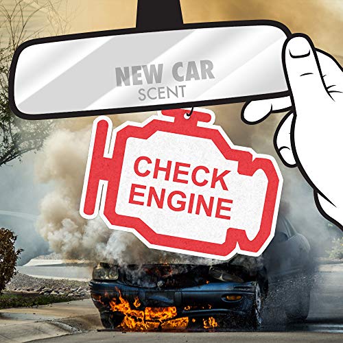 Image of Check Engine Car Air Freshener by Freshy Factory - New Car Scent (6 Pack) Funny Car Accessory