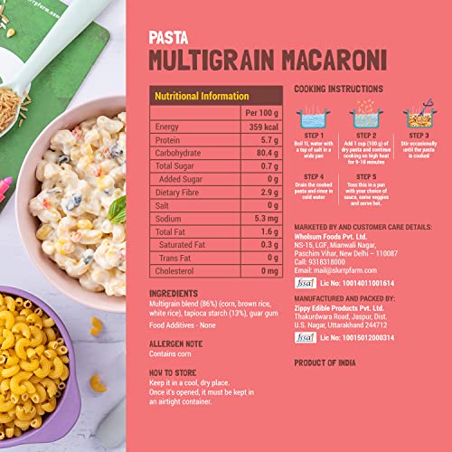 Image of SLURRP FARM No Maida Pasta Combo | Gluten Free & Multigrain | Healthy Pasta made with Brown Rice and Corn | 400 grams X 2