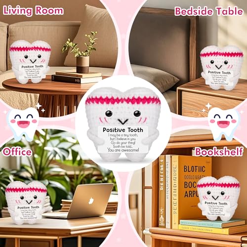 Funny Positive Crochet Tooth Fairy Gifts for Women Men Her Him,Small Cute Handmade Knitted Stuff Decor,Emotional Crochet Support Birthday for Girls Best Friend Boss Dental Nurse Mentor - Image 5