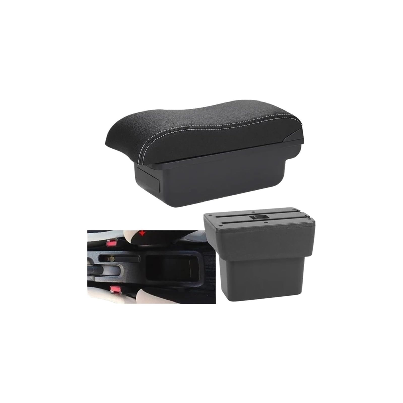 HCKCLMBMZW For Nissan For Note For EPower 2016-2022 Armrest Box Central Storage Dedicated Interior Retrofit Car Car Armrest Center Console(C3 Black White Nousb)