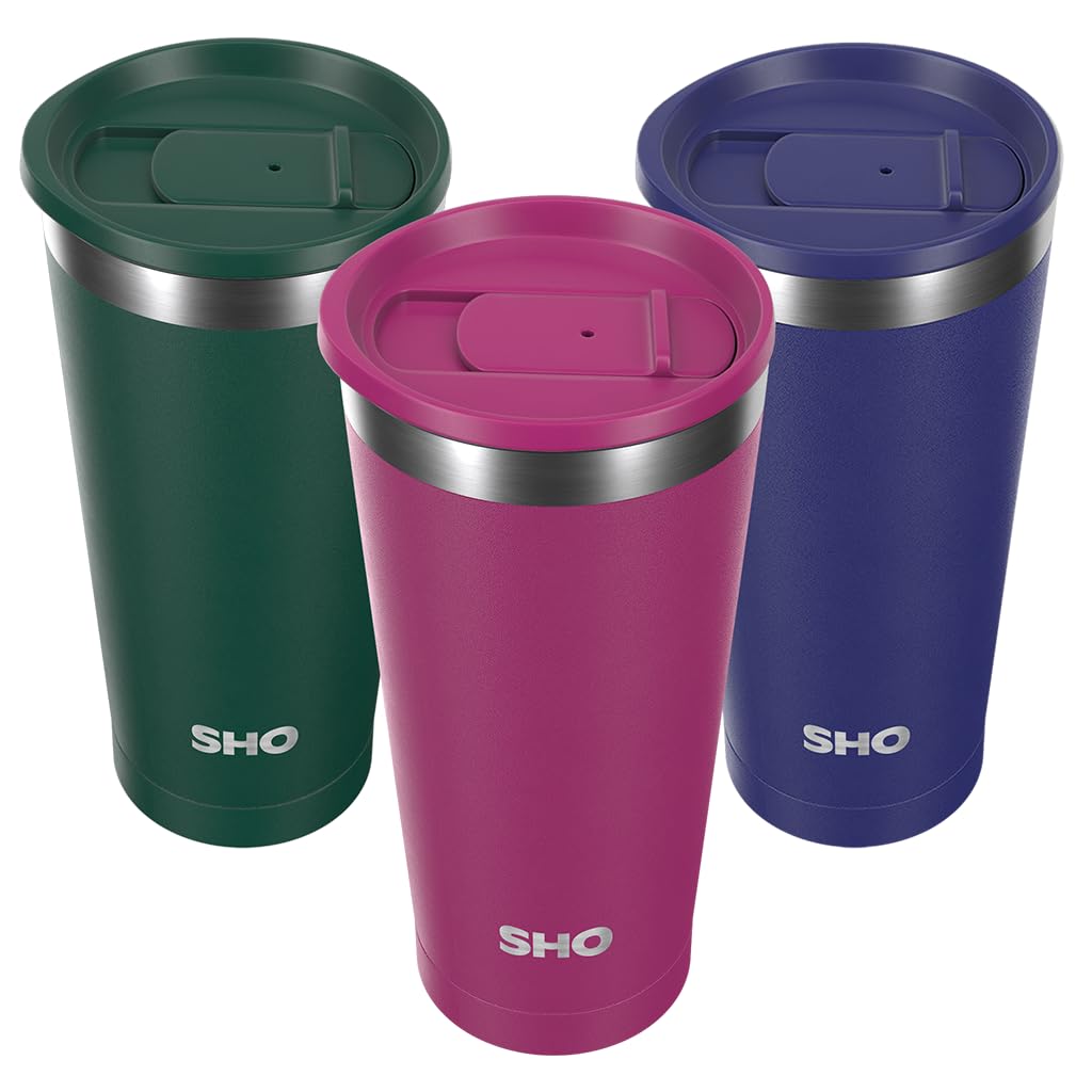 SHO Calix Insulated Stainless Steel Coffee Cup (Very Berry, 500ml) โ image 1