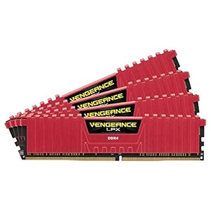 Corsair Vengeance LPX 16GB (4x4GB) DDR4 2133MHz C13 XMP 2.0 High Performance Desktop Arbeitsspeicher Kit, rot