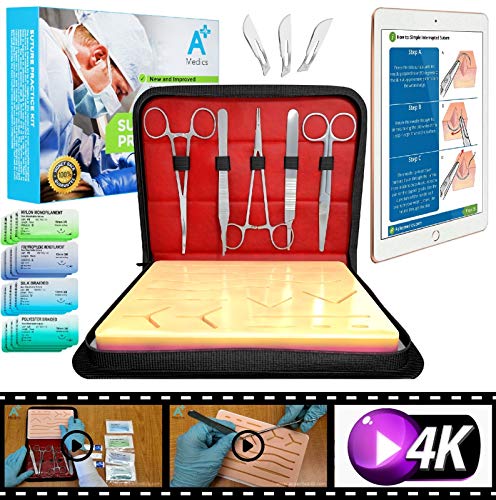 Complete Suture Practice Kit for Medical Students w/ How-To Suture HD Video Course