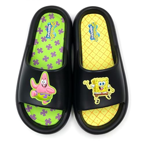 Ground Up SpongeBob SquarePants and Patrick Men's Comfort Foam Slide Sandals