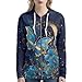 Showudesigns Blue Butterfly Zip Up Jackets for Women Oversized 4XL Teen Girls Hoodies & Sweatshirts Yoga Clothing Fall Pullover Spring Tops Outfits Y2K Cardigans Moon Night Galaxy
