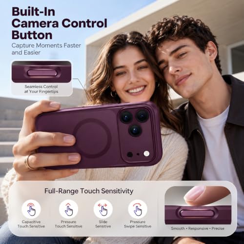 Image of amazon basics Premium Mag-Safe Case for iPhone 17 Pro | Shockproof & Anti-Scratch Cover | Soft Silicone with Wireless Charging | Camera Lens Guard - Light Purple