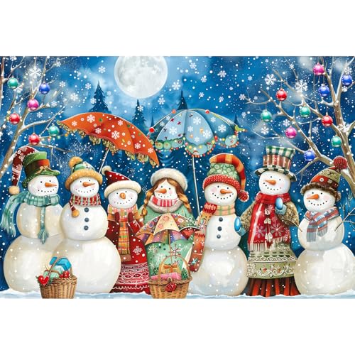 (26×38cm)CHengQiSM 1000ピース ジグソーパズル マイクロピース 雪だるまの一家 パズル 1000ピース クリスマス 飾り パズル おしゃれ インテリア クリスマスプレゼント Christmas