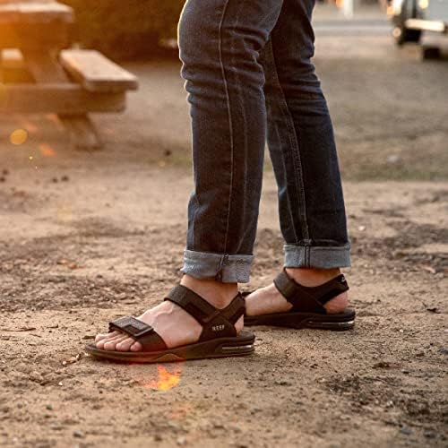 Reef Mens Fanning Baja | Bottle Opener Sandal, Black/Sliver, 12 | Image 4