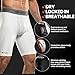 Shock Doctor Compression Shorts with Protective Bio-Flex Cup, Moisture Wicking Vented Protection, White, Adult, Large