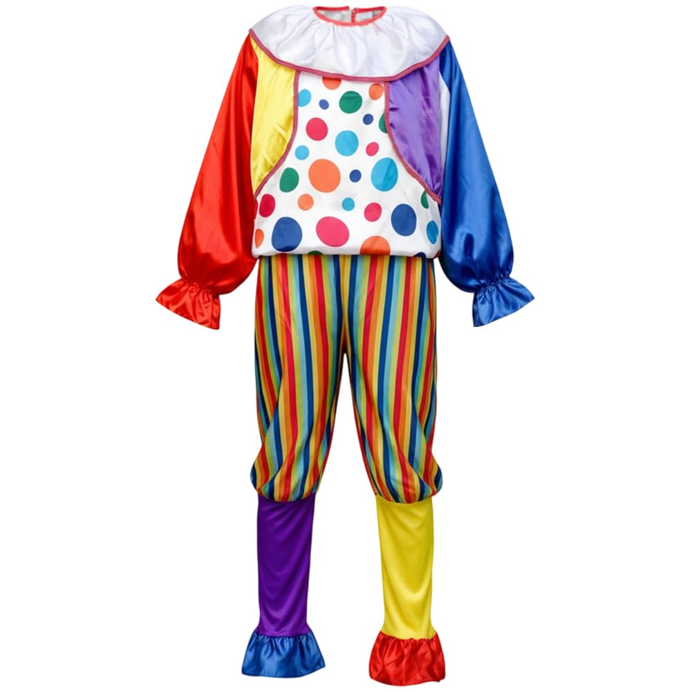 Muteitt Clown Costume Set Halloween Cosplay Clown Costume Accessories Clown Fancy Dress Outfit Circus Carnival Party Cosplay Costumes for Adult