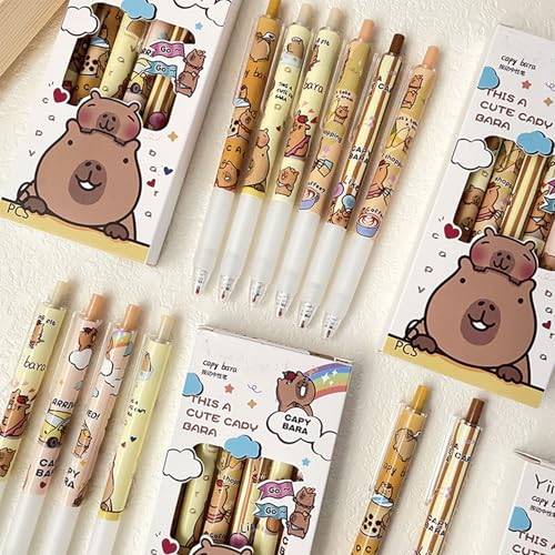 Pack 6 bolígrafos retráctiles con tinta negra 0.5 mm miniatura 6