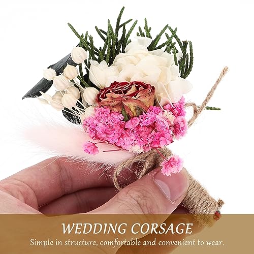 Mini Boutonniere de Flores Secas para Novio miniatura 3
