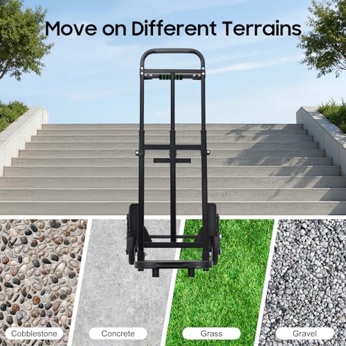 Carretilla plegable para escaleras con 6 ruedas, acero negro miniatura 3