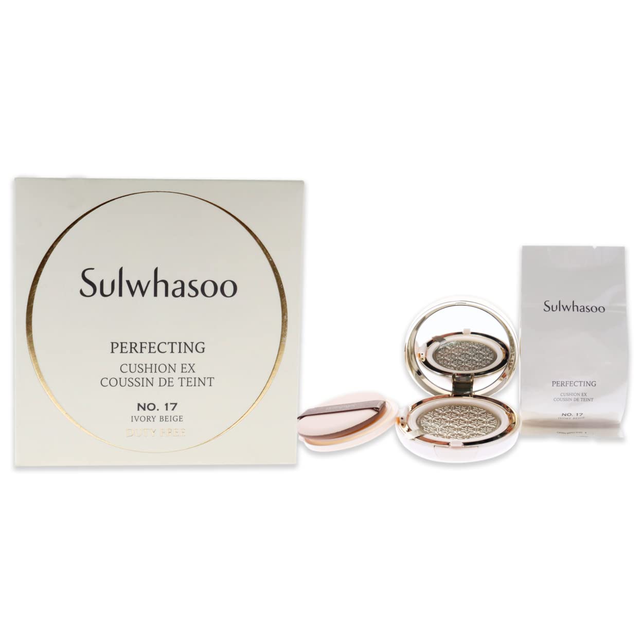Sulwhasoo Perfecting Cushion Ex SPF 50-17 Ivory Beige For Women 2 x 0.5 oz Foundation