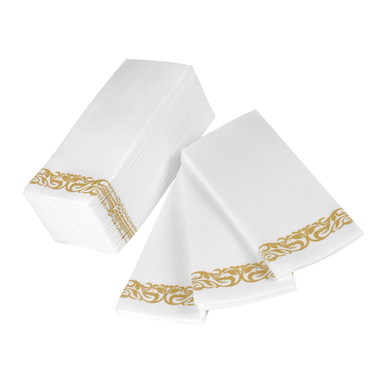 Anneome Goldene Papierservietten 100 Stück Elegante Einweg Servietten und Gefaltet 40x30cm für Restaurant Hochzeit und Geburtstag für Sauberes Esszimmer