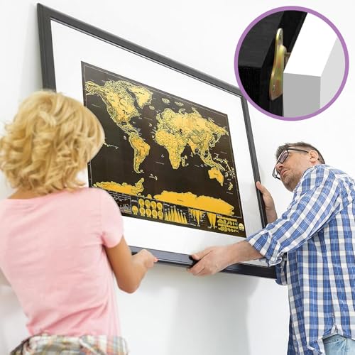 Image of Murtenze 20PCS Brushed Silver Keyhole Hangers Buckle Type Picture Hanger, Single Keyhole Hanging Plate Mirror Picture Frame Hangers Kit for Wall Mounting Coat Rack, Mug, Wooden Board