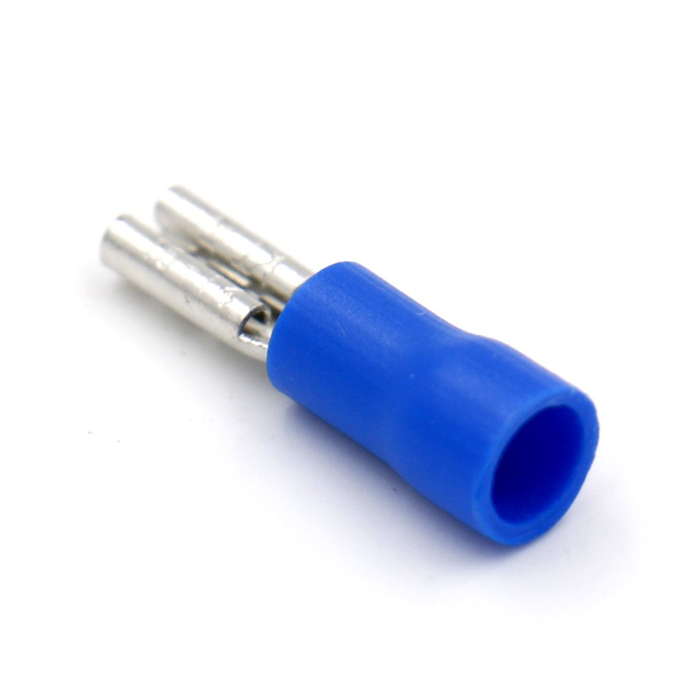 Baomain Pre Insulated Spade Crimp Terminals FDD1.25-110 2.4mm Dia Bolt Blue 100 Pack