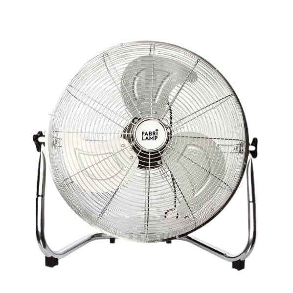 Brightium Ventilador industrial 100W, cromo, 52 dB, 3 velocidad, dimensiones 54x56x22 cm, ideal para ventilación en ambientes grandes y confort térmico.