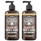 Viking Revolution Majestic Oud Mens Shampoo and Conditioner Set with Biotin and Jojoba Oil - Natural Hair Shampoo and Hair Conditioner for Men with Vitamin B5 - Mens Shampoo for Thinning Hair (17Oz)